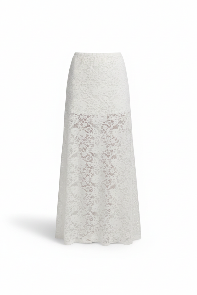 Jupe Longue Blanche Dentelle Élégante
