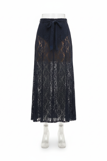 Jupe Longue Dentelle Fleurie Transparente Élégante
