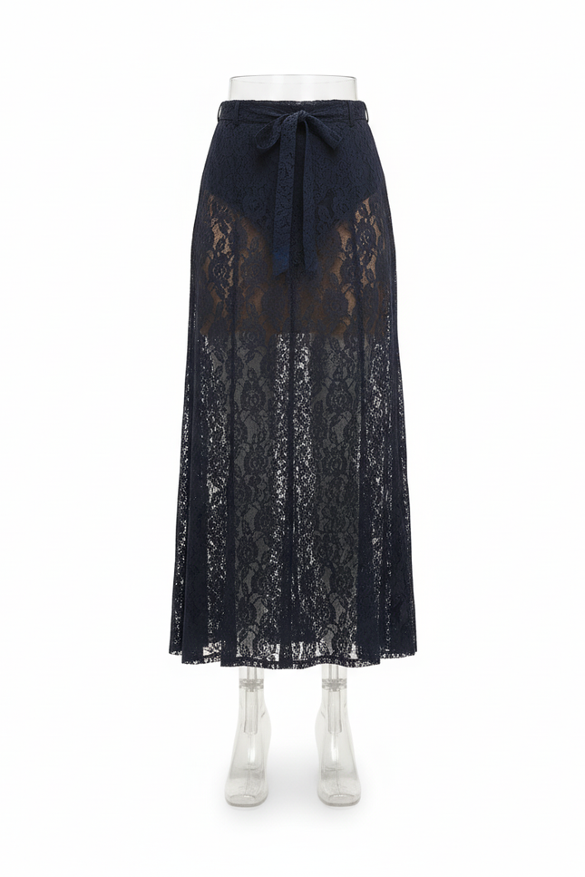 Jupe Longue Dentelle Fleurie Transparente Élégante