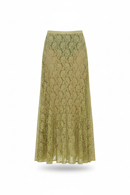 Jupe Longue Fleurie Verte