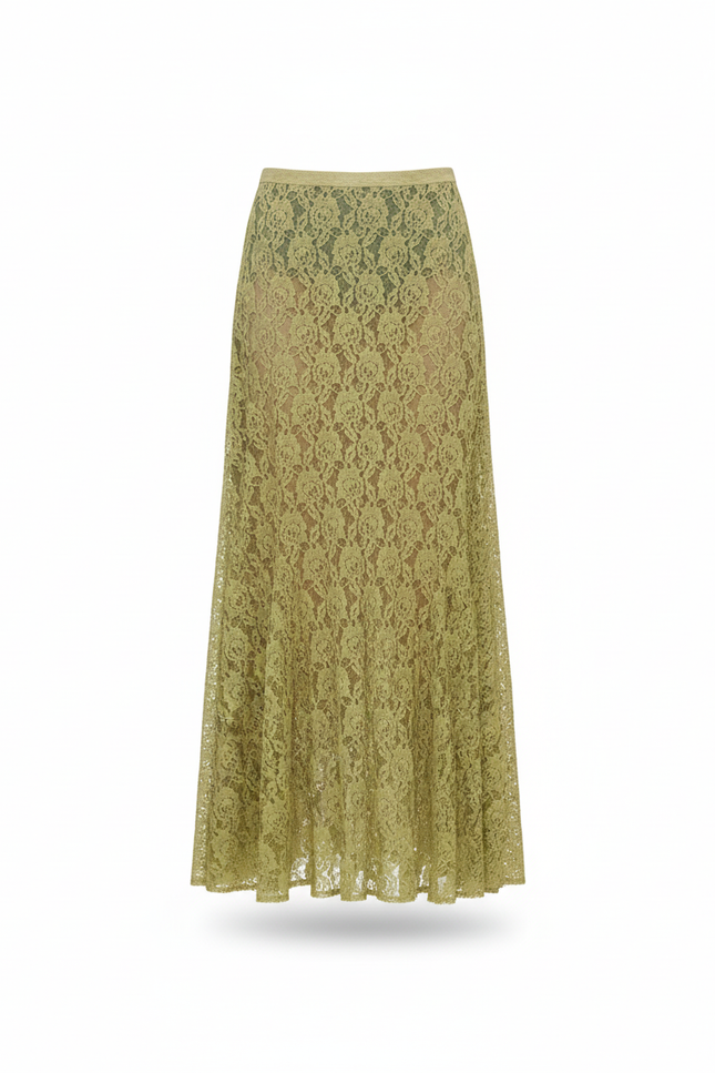 Jupe Longue Fleurie Verte