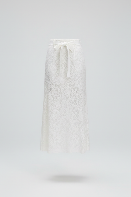 Jupe Longue Jacquard Blanche Transparente Élégante