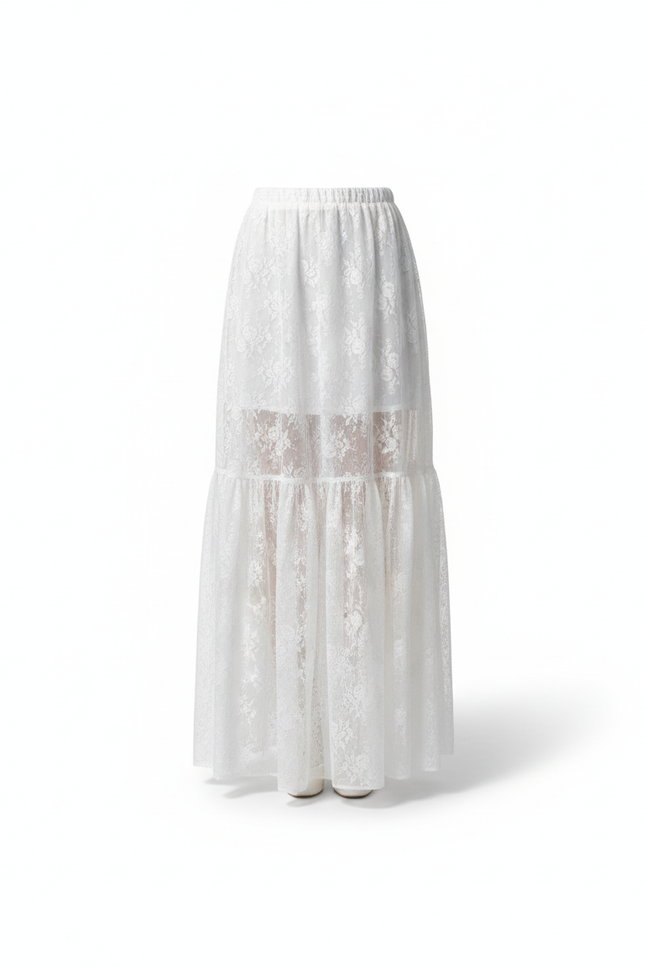 Jupe Longue Dentelle Transparente Chic