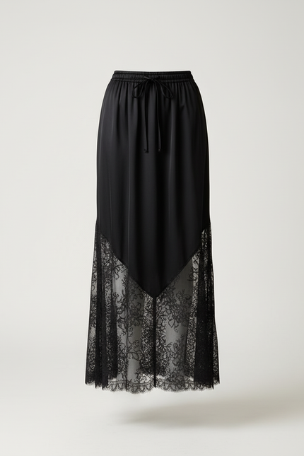Jupe Longue Noire Élégante Dentelle