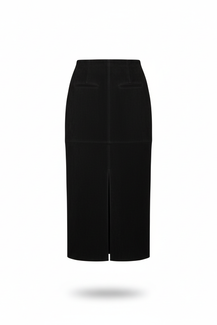 Jupe Longue Noire Daim Chic