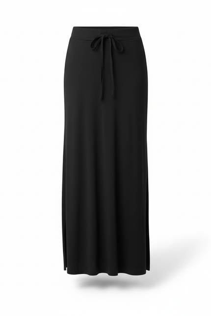 Jupe Longue Noire Fluide Fendue