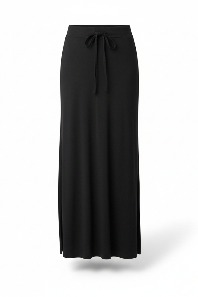 Jupe Longue Noire Fluide Fendue
