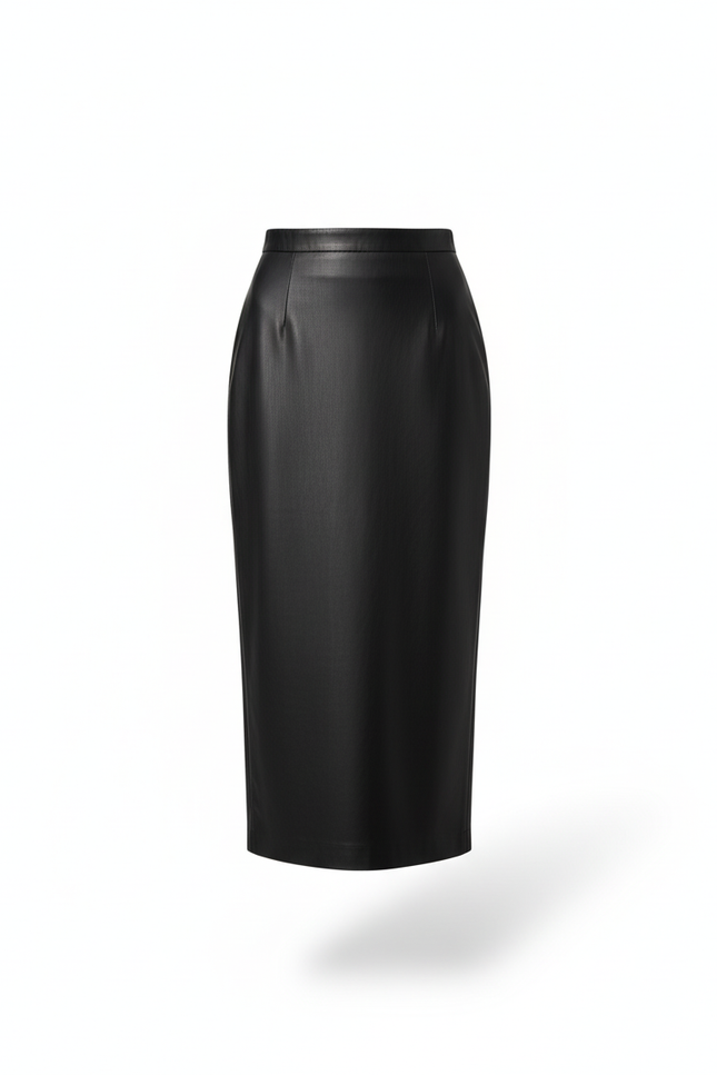 Jupe Crayon Longue Simili Cuir