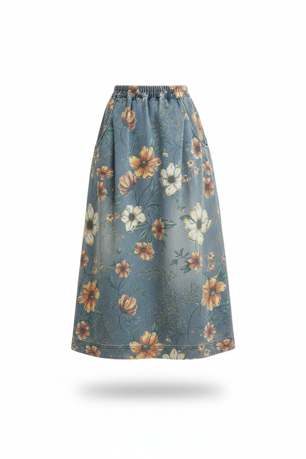 Jupe Longue En Jean Évasée