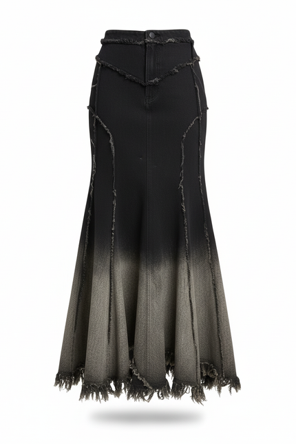 Jupe Longue Jeans Noir