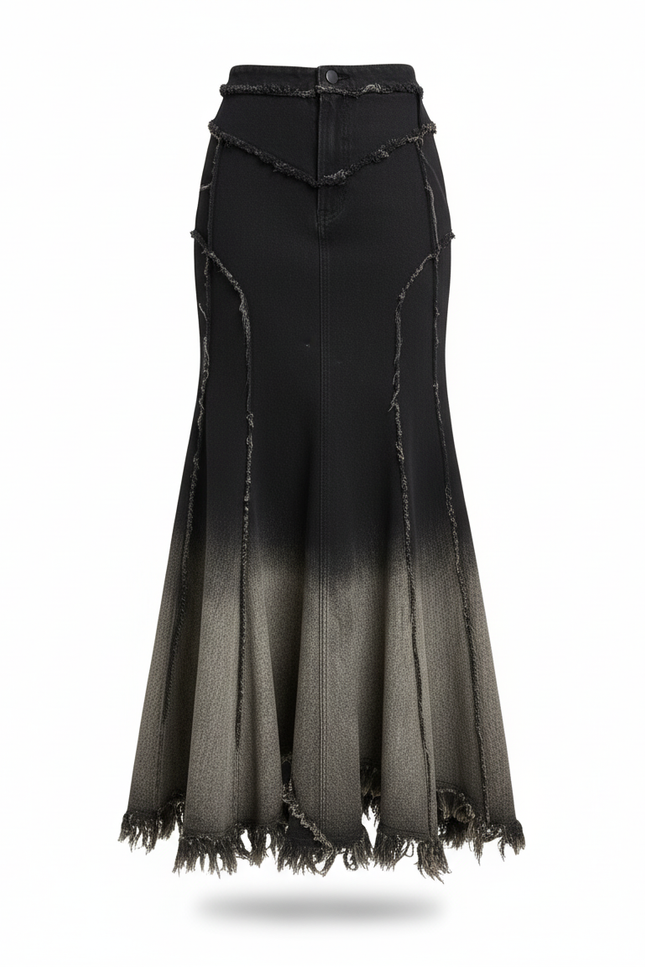 Jupe Longue Jeans Noir