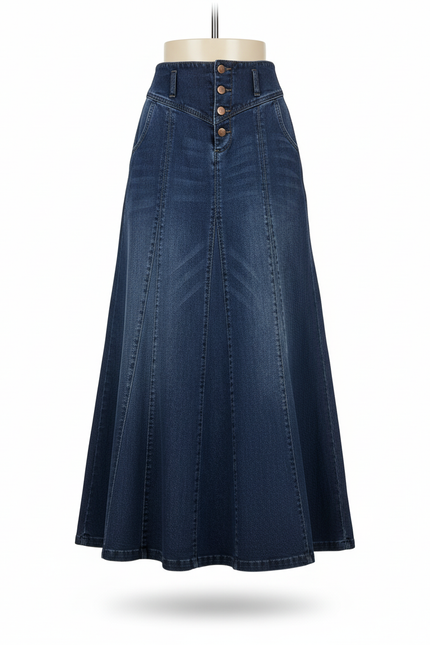 Jupe En Jean Trapèze Longue