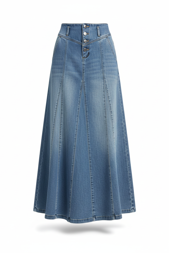 Jupe Jean Longue Sans Fente