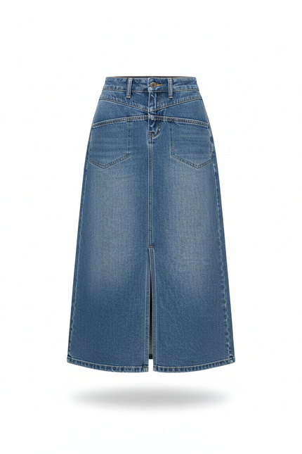 Jupe En Jean Longue Fendue Devant