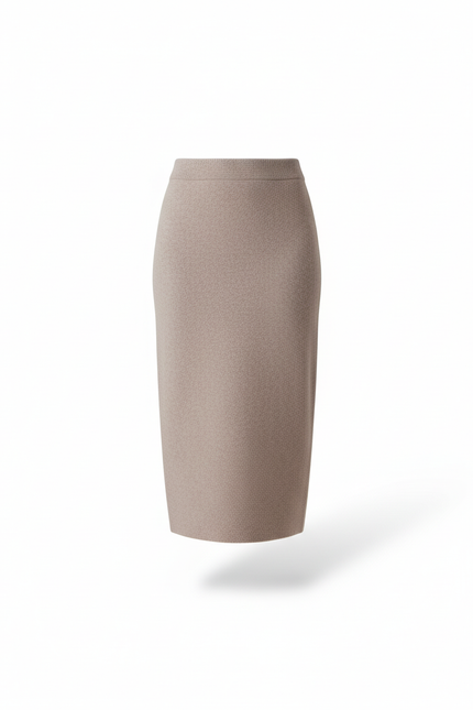 Jupe Longue Grège Maille Élégante