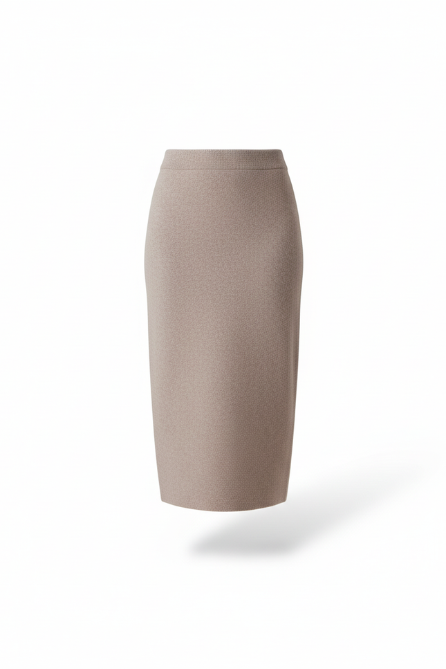 Jupe Longue Grège Maille Élégante