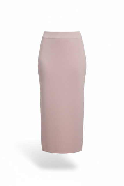 Jupe Longue Rose Poudré Tricotée Élégante