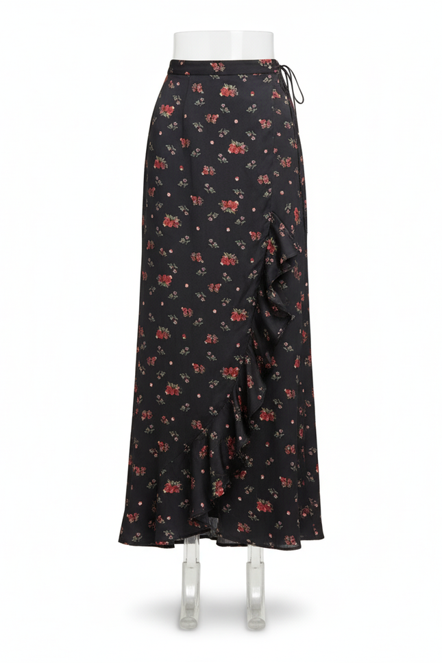 Jupe Longue Florale Fendue Fluide