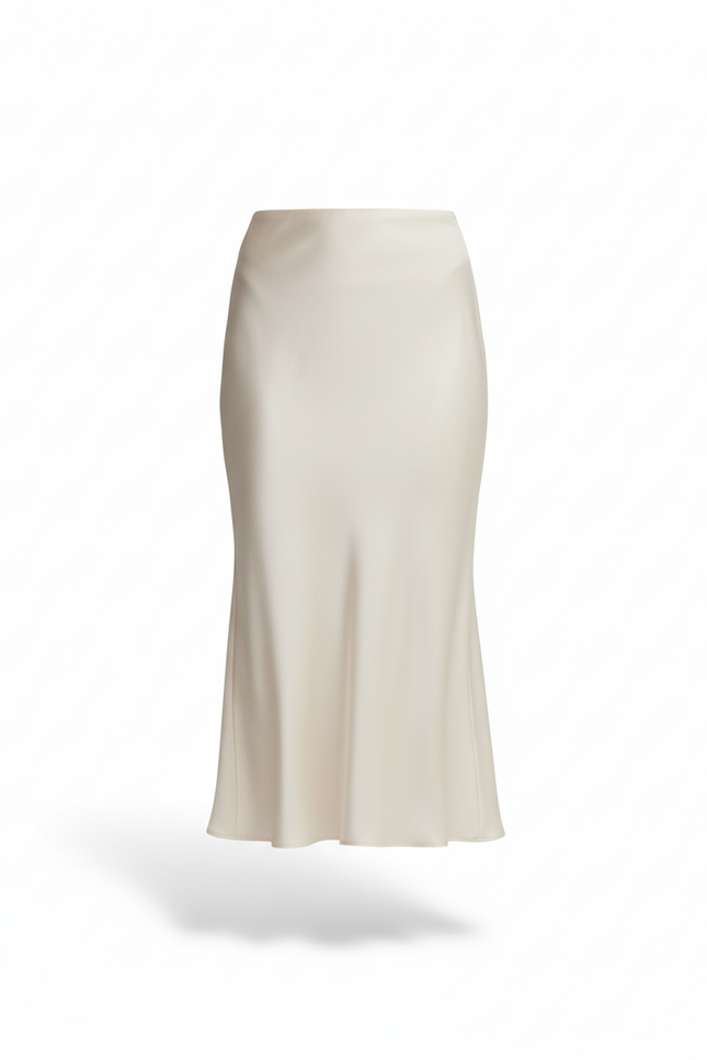 Jupe Longue Satin Creme