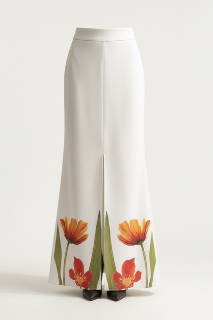 Jupe Longue Blanche Fendue