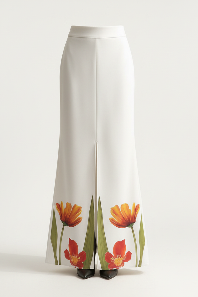 Jupe Longue Blanche Fendue