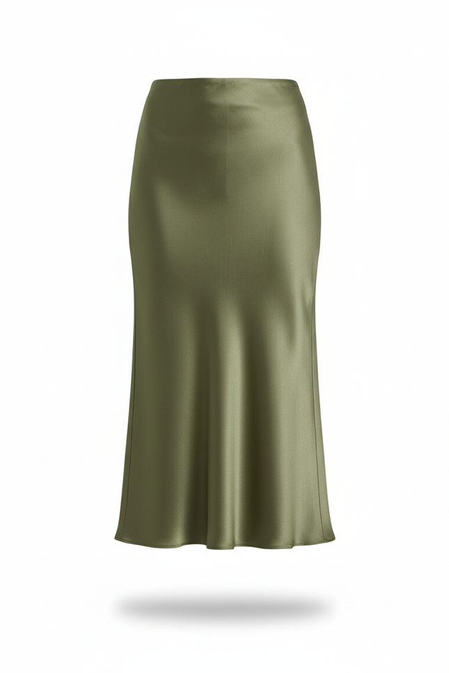 Jupe Longue Verte Satinée Chic