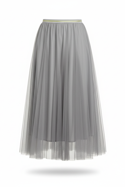 Jupe Longue Plissée Grise