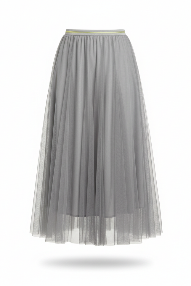 Jupe Longue Plissée Grise