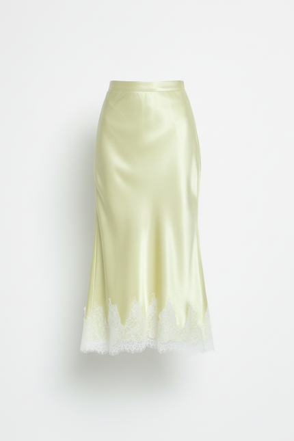 Jupe Longue Satin Jaune