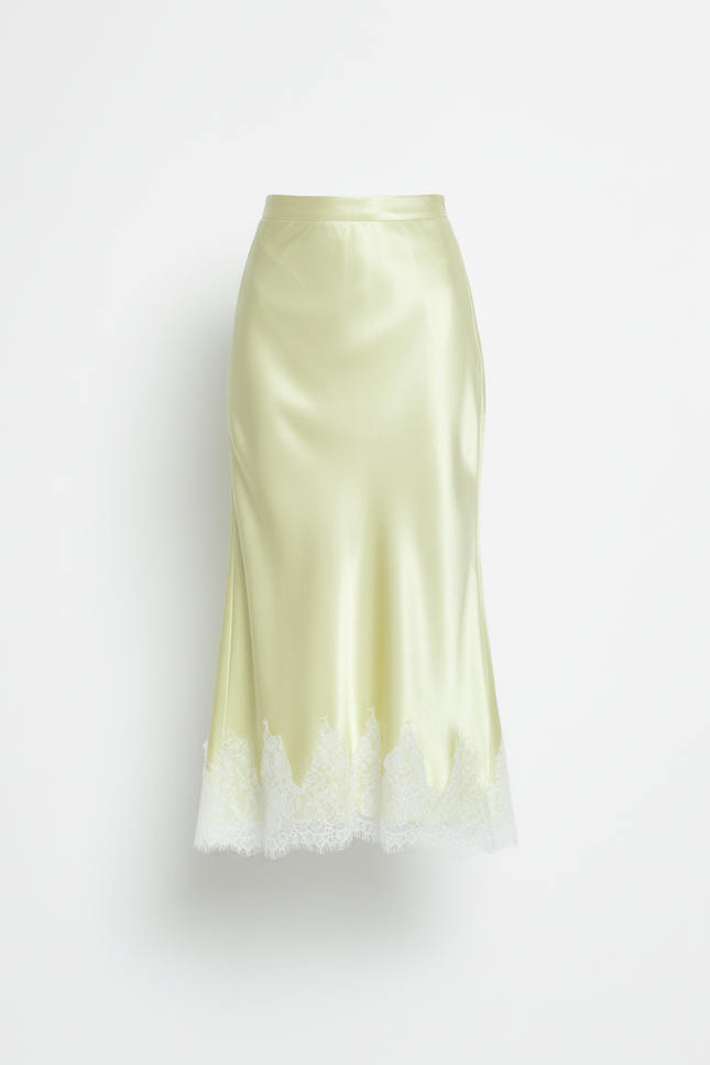 Jupe Longue Satin Jaune