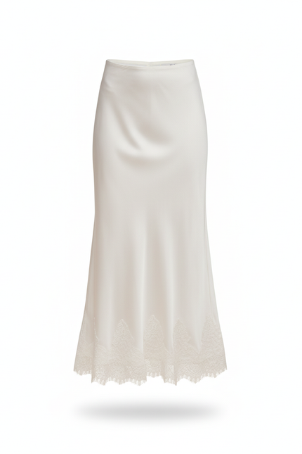 Jupe Longue Satinée Dentelle Élégante
