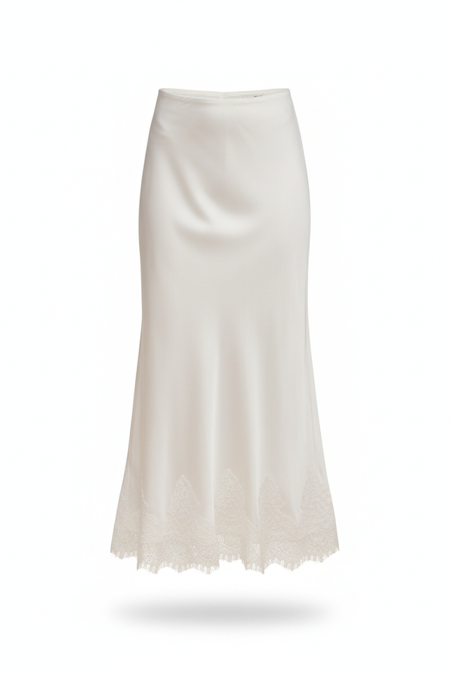 Jupe Longue Satinée Dentelle Élégante