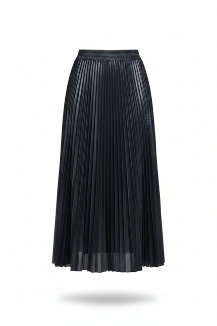 Jupe Longue Plissée Métallisée Élégante