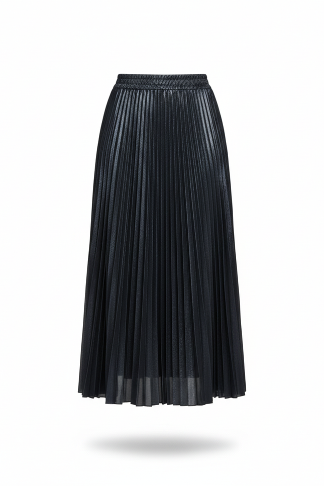 Jupe Longue Plissée Métallisée Élégante