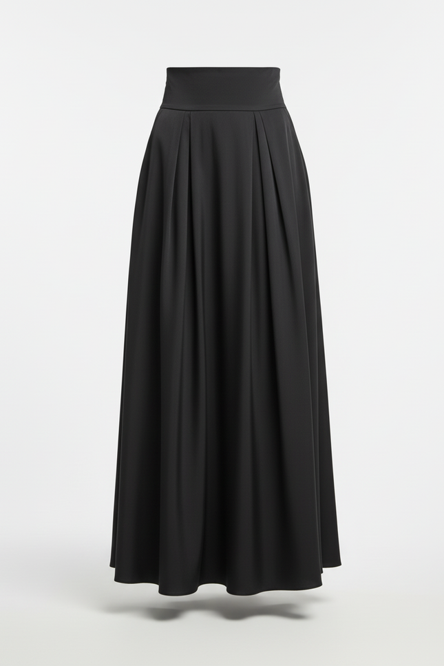 Jupe Longue Noire Fluide Élégante Tendance