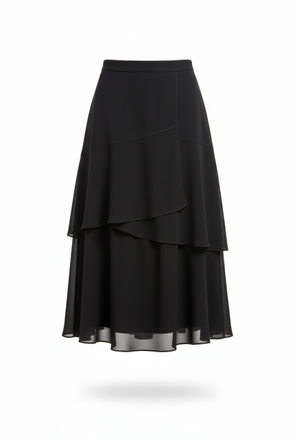 Jupe Longue Bleu Marine Similicuir Élégante