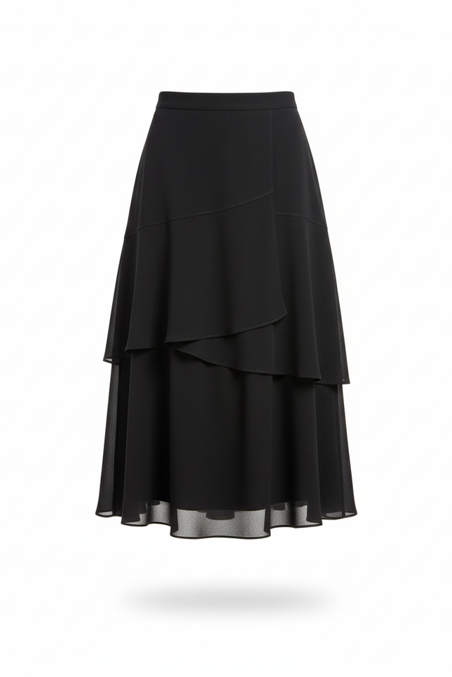 Jupe Longue Bleu Marine Similicuir Élégante