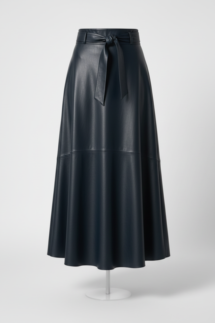 Jupe Longue Similicuir Évasée Élégante