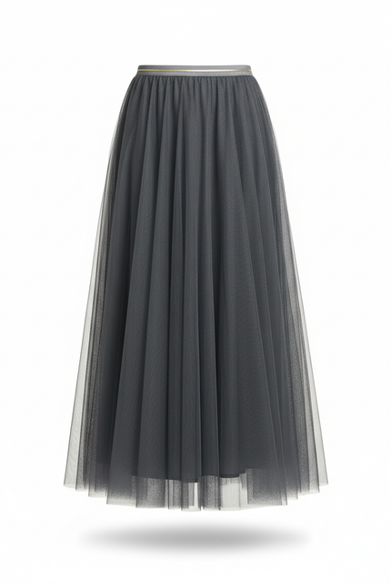 Jupe Longue Tulle Grise Chic