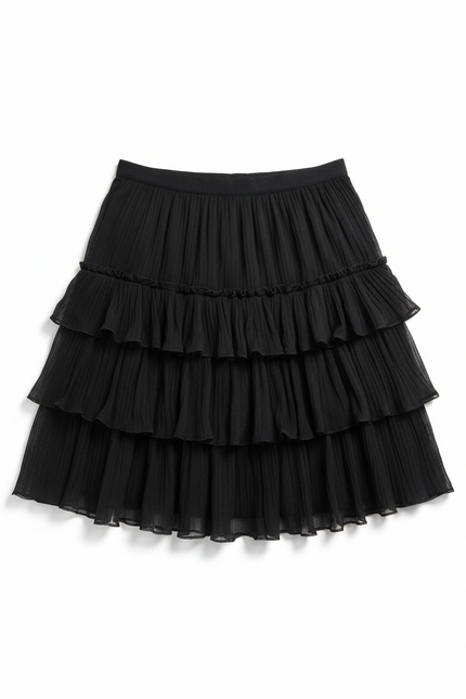 Jupe Cuir Marron Mi-Longue