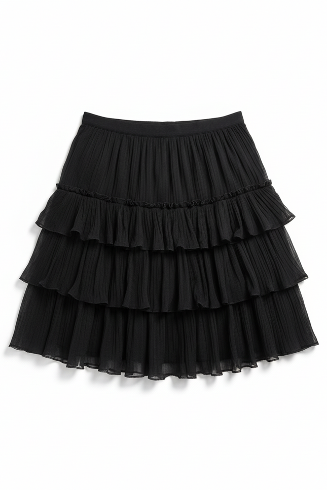 Jupe Cuir Marron Mi-Longue