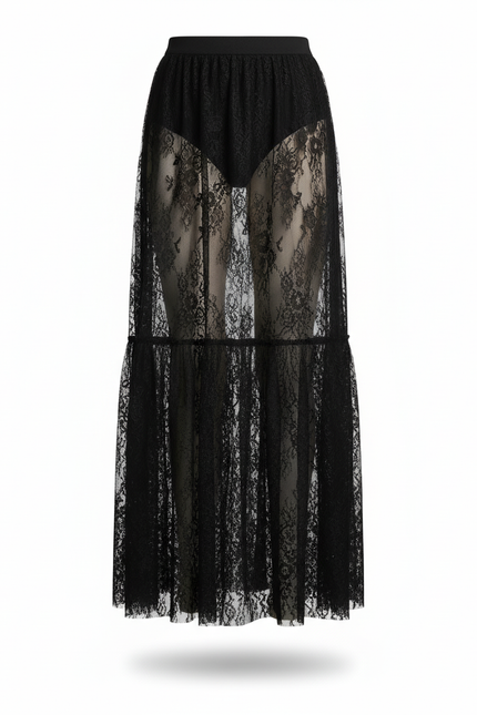 Jupe Longue Dentelle Transparente Chic Soirée
