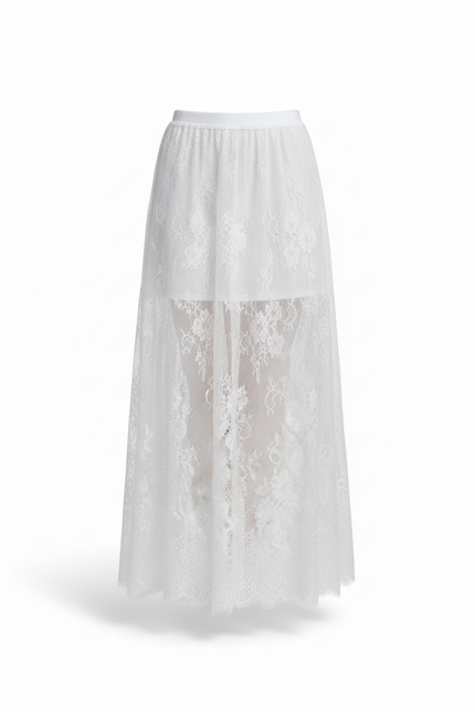 Jupe Longue Dentelle Transparente Fluide