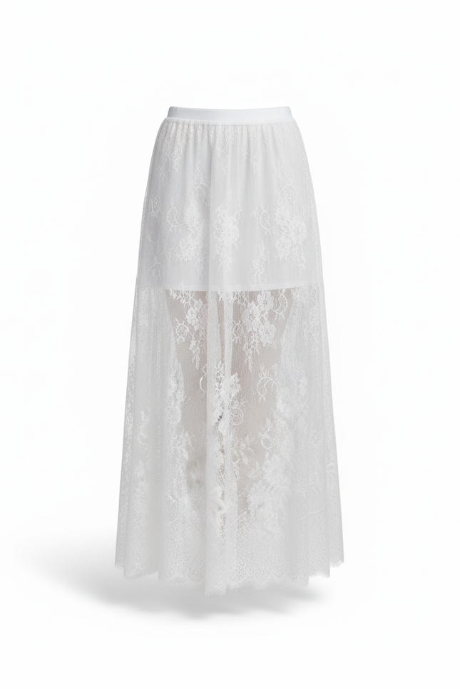 Jupe Longue Dentelle Transparente Fluide