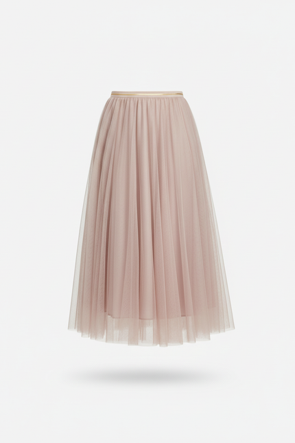 Jupe Longue Tulle Rose Poudré