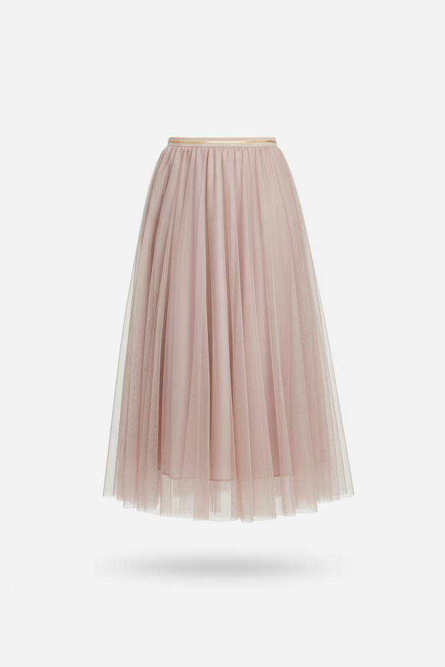 Jupe Longue Tulle Rose Poudré