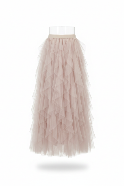 Jupe Longue Tulle Rose Chic