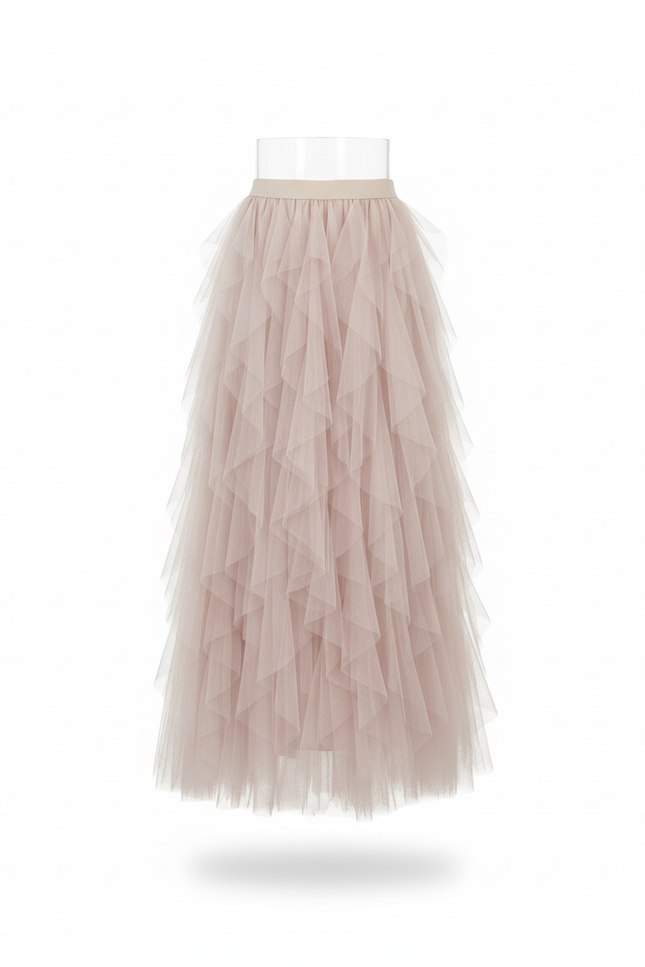 Jupe Longue Tulle Rose Chic