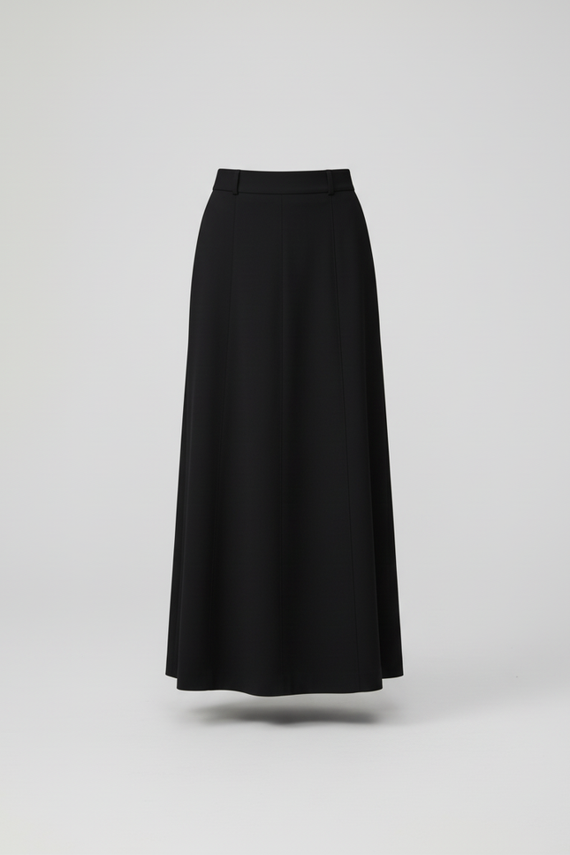 Jupe Longue Noire Droite Élégante