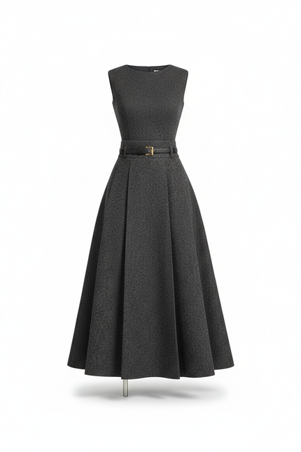 Jupe Longue Laine Plissée Élégante